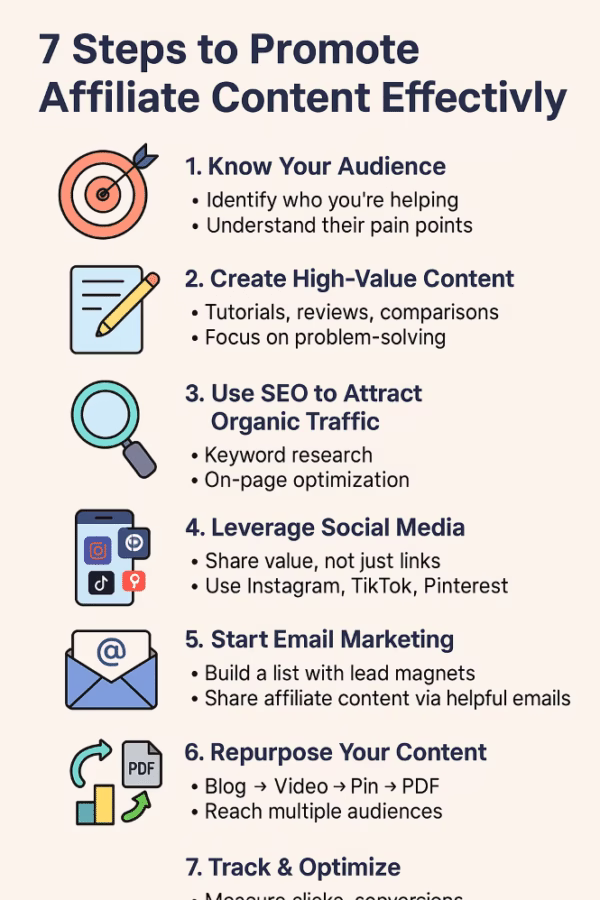 7 Steps to Promote Affiliate Content Effectively